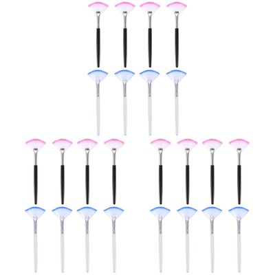 Beaupretty 24pcs Fan Shaped Facial Mask Applicators Handle Soft Brushes for Gel and Masks Ergonomically Designed for Comfortable Use Easy to Clean for Makeup