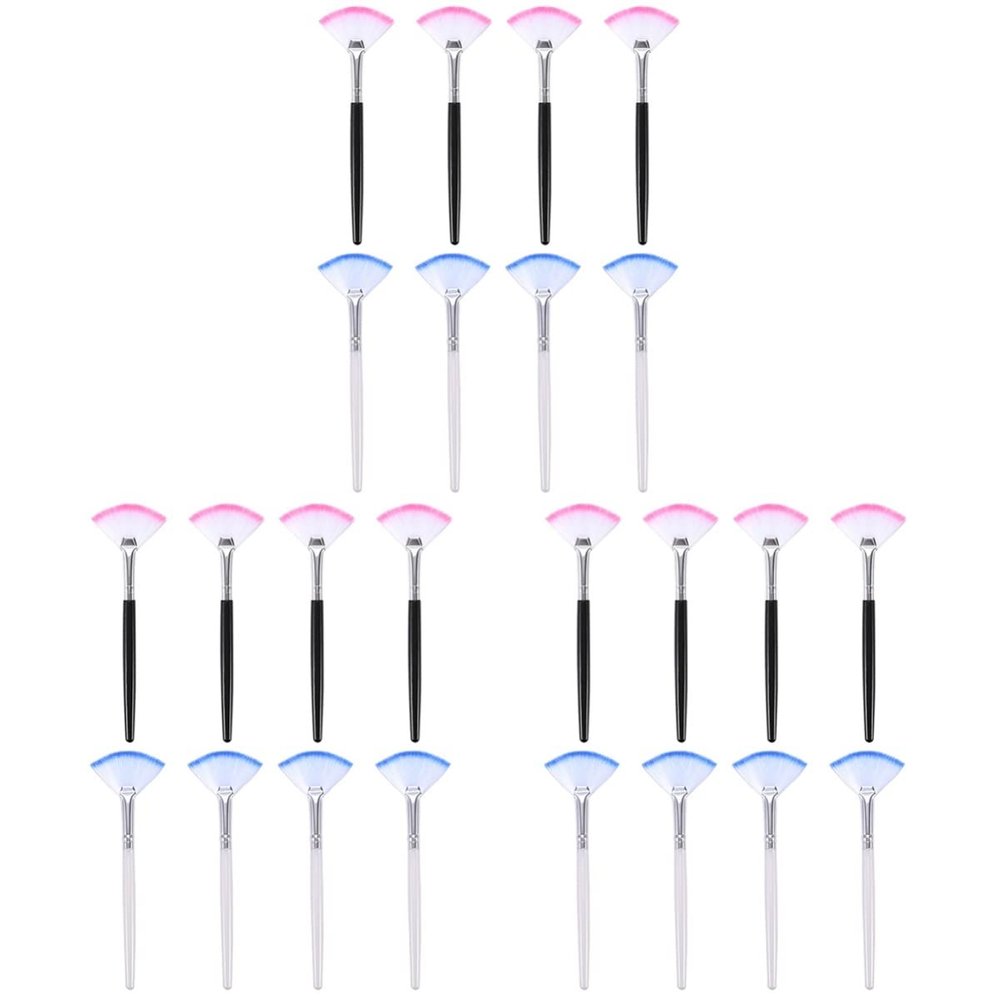 Beaupretty 24pcs Fan Shaped Facial Mask Applicators Handle Soft Brushes for Gel and Masks Ergonomically Designed for Comfortable Use Easy to Clean for Makeup