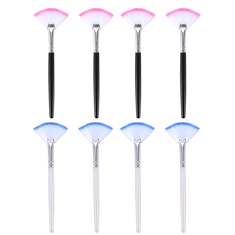 Beaupretty 8pcs Handle Fan-shaped Facial Mask Applicators Soft Brush for Skincare Easy to Clean Reusable for Facial Masks and Beauty Treatments