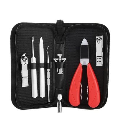 COOVS 2/4/7Pcs/set Ingrown Toenail Manicure Kit Ingrown Toenail Removal Correction Clippers Nail Corrector Foot Pedicure Tool (Color : 7pcs-red B)