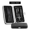 COOVS 8pcs Stainless Steel Nail Clippers Set Portable Scissors Suit with Box Trimmer Grooming Manicure Cutter Kits for Nail Tools (Color : Black-A) view 3