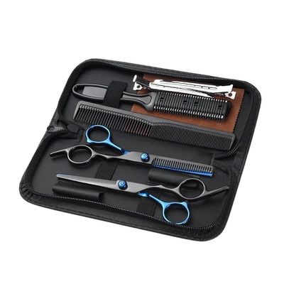 COOVS Hair Scissor Hairdressing Cutting Thinning Barber Scissor Set Hair Cutting Salon Hair Shears Home Use for Man Woman (Color : 6.0 8set hl)