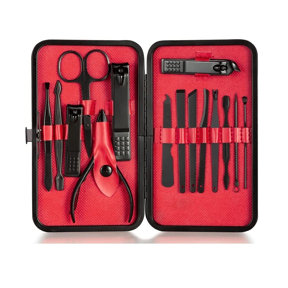 COOVS New Stainless Steel Nail Clippers Set Professional Nail Clippers 15-23 PCS Set Portable Acne Needle Nail Clippers Tool Set (Color : 15 pcs)