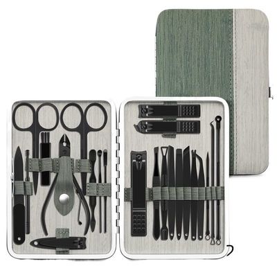 COOVS 4-23 Pcs Professional Nail Cutter Pedicure Scissors Set Stainless Steel Eagle Hook Portable Manicure Nail Clipper Tool Set (Color : Sky Blue)
