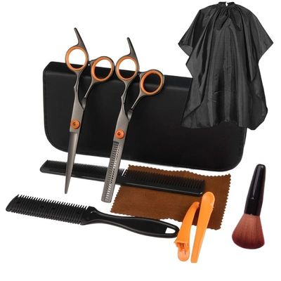 COOVS Hair Scissor Hairdressing Cutting Thinning Barber Scissor Set Hair Cutting Salon Hair Shears Home Use for Man Woman (Color : 6.0 10set hc)