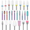 26pcs Nail Drill Bits Set, 3/32inch Professional Ceramic Safety Bits for Nail Drill, Cuticle Efile Nail Drill Bits, Remover Bits for Acrylic Gel Nail Tech Manicure Pedicure, Home Salon view 1