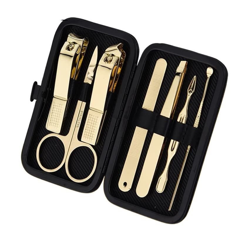 COOVS New Stainless Steel Gold Plating Nail Clippers Nail Care Manicure Scissors Luxurious Gold Pedicure Nail Beauty Tool Travel Gift