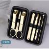 COOVS New Stainless Steel Gold Plating Nail Clippers Nail Care Manicure Scissors Luxurious Gold Pedicure Nail Beauty Tool Travel Gift view 2