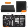 COOVS 19in1 Black Manicure Set Pedicure Pliers Sets Nail Clipper Stainless Steel Nail Scissors Ingrown Fingernail Cutter Care Tools view 4