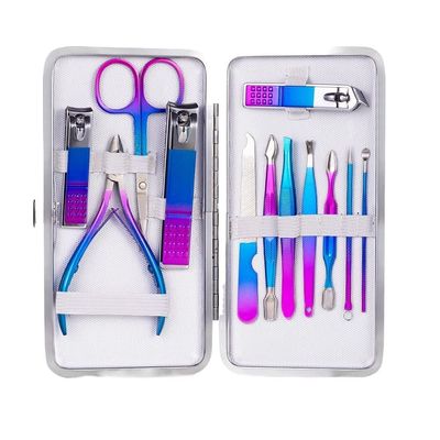 COOVS 4-16PCS Professional Manicure Pedicure Set for Nail Tips Cutter Stainless Steel Nail Clipper Eagle Hook Tools Kit for Nail Art (Color : 12pcs)