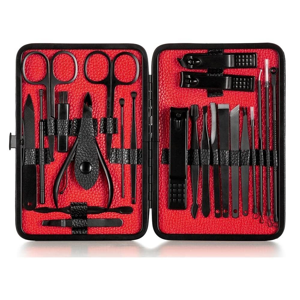 COOVS 4-23 Pcs Professional Nail Cutter Pedicure Scissors Set Stainless Steel Eagle Hook Portable Manicure Nail Clipper Tool Set (Color : Violet)