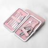 COOVS Upgrade Manicure Nail Clippers Set Professional Nail Scissors Pedicure Scissors Stainless Steel Household Portable Beauty Tool (Color : 9pcs-Pink) view 1