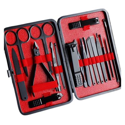 COOVS 7/15/18pcs Professional Nail Clippers Manicure Nail Care Set Stainless Steel Pedicure Scissor Manicure Kit Nail Art Tools (Color : 18 pcs Set)