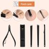 COOVS 4-16pcs Nail Cutter Set Stainless Steel Nail Clippers Set with Folding Bag Manicure Cutter Kits Scissors Makeup Beauty Tools (Color : Pink) view 4