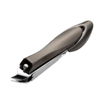 COOVS Anti Splash Nails Clipper Stainless Steel Sharp Fingernail Cutter Hard Nail Scissor Large Pedicure Oblique Mouth Manicure Tools (Color : Black Medium Oblique)