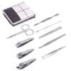 COOVS 9pcs Portable Size Travel Nail Clipper Kit Stainless Steel Nail Care Cheap Tweezer Scissor Manicure Set Tools with Zipper Bag view 3