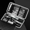 COOVS Manicure Set Nail Clippers Pedicure Kit Stainless Steel Manicure Professional Grooming Kits Nail Care Tools with Travel Case (Color : 16pcs-Black) view 3