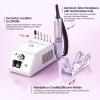 Professional Nail Drill Machine 20000RPM Efile Electric Nail Filer Kit for Finger Toe Nails, Acrylic Gel Nails Manicure Pedicure, with 6Pcs Nail Bits and 106Pcs Sanding Bands - White view 3