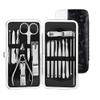 COOVS Manicure Set Nail Clippers Pedicure Kit Stainless Steel Manicure Professional Grooming Kits Nail Care Tools with Travel Case (Color : 16pcs-Withe) view 1