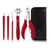 COOVS Foot Pedicure Set Toe Nail Correction Thick Nails Ingrown Toenails Nippers Cutters Dead Skin Dirt Remover Manicure Tool (Color : 5pcs-red) view 1