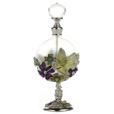 10ML Empty Perfume Bottle Peacock Metal Inlay Refillable Glass Bottle Containers Glass Perfume Bottles