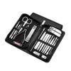 COOVS Nail Clippers Professional Pedicure Scissors Set Cuticle Eagle Hook Tweezers Manicure Nail Cutter Tool Set (Color : Black 20pcs) view 1