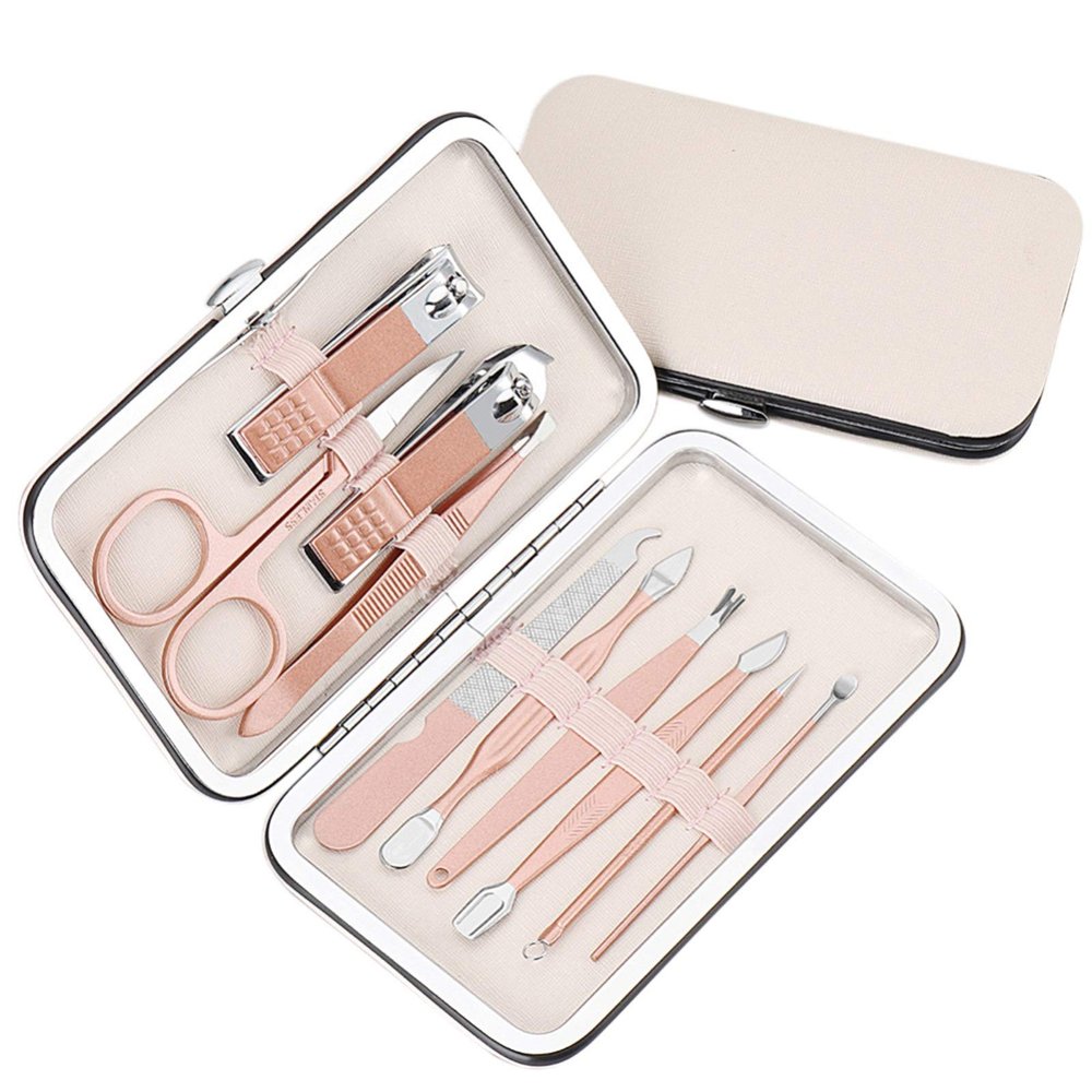 COOVS 18pcs Stainless Steel Nail Clippers Scissors Set Kits Manicure Pedicure Nail Care Set Nails Art Beauty Sets Manicure Tool (Color : 10pcs)