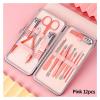 COOVS Nail Clippers Professional Pedicure Scissors Set Cuticle Eagle Hook Tweezers Manicure Nail Cutter Tool Set (Color : Blue 16pcs) view 4
