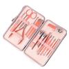 COOVS Nail Clippers Professional Pedicure Scissors Set Cuticle Eagle Hook Tweezers Manicure Nail Cutter Tool Set (Color : Pink 16pcs) view 1