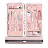 COOVS Rose Gold Professional Manicure Set Stainless Steel Pedicure Set,Nose Hair Scissors,Eyebrow Razor Family Foot Hand Care Set (Color : 15pcs) view 1