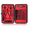 COOVS 4-23PCS Professional Nail Clipper Pedicure Manicure Set Stainless Steel Cuticle Scissor Pusher Tweezer Nail File Nail Cutter Set (Color : 18PCS RED) view 1
