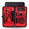 COOVS 4-23PCS Professional Nail Clipper Pedicure Manicure Set Stainless Steel Cuticle Scissor Pusher Tweezer Nail File Nail Cutter Set (Color : 16PCS RED) view 1