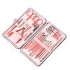 COOVS Nail Clippers Professional Pedicure Scissors Set Cuticle Eagle Hook Tweezers Manicure Nail Cutter Tool Set (Color : Pink 18pcs) view 1