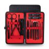 COOVS Nail Clippers Professional Pedicure Scissors Set Cuticle Eagle Hook Tweezers Manicure Nail Cutter Tool Set (Color : Red 16pcs) view 1