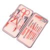COOVS Nail Clippers Professional Pedicure Scissors Set Cuticle Eagle Hook Tweezers Manicure Nail Cutter Tool Set (Color : Pink 12pcs) view 1