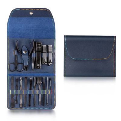COOVS Manicure Set Nail Clipper Stainless Steel Nail Cutter Professional Scissors Set Portable Kit Set for Nails Makeup Grooming Tool (Color : Grey)