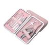 COOVS 7/18pcs Nail Clipper Set New Upgrade Black Stainless Steel Nail Cutter Sharp Pedicure Scissors Manicure Tool Set (Color : 9pcs Pink) view 1