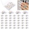Tinlade 50 Pcs White Flower Nail Charms 3D Acrylic Flower Beads for Nail Gems and Rhinestones with Pearl Beads Crystals Blossom Art Accessories for Women DIY view 1