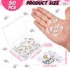 Tinlade 50 Pcs White Flower Nail Charms 3D Acrylic Flower Beads for Nail Gems and Rhinestones with Pearl Beads Crystals Blossom Art Accessories for Women DIY view 2