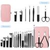 COOVS 7/18pcs Nail Clipper Set New Upgrade Black Stainless Steel Nail Cutter Sharp Pedicure Scissors Manicure Tool Set (Color : 18pcs Pink) view 4