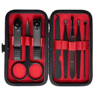 COOVS 7-18pcs Nail Clipper Set Scissors Tweezer Knife Manicure Cutter Nail Art Pedicure Manicure Tools (Color : 8pcs)