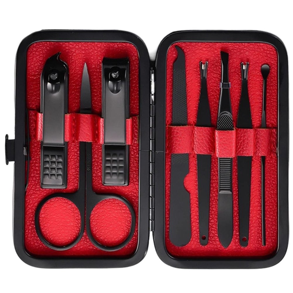 COOVS 7-18pcs Nail Clipper Set Scissors Tweezer Knife Manicure Cutter Nail Art Pedicure Manicure Tools (Color : 8pcs)