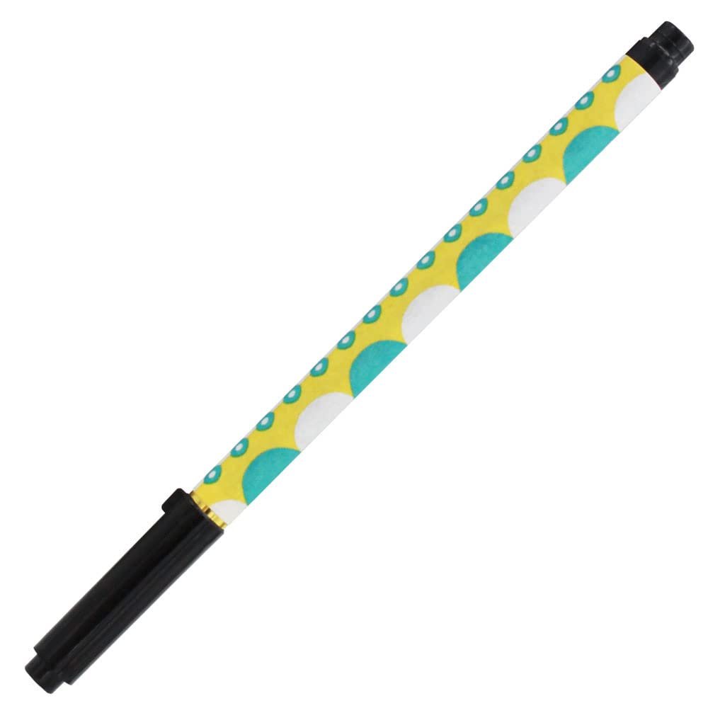  Akashiya SAWI-500P-4 Brush Pen, New Hair Brush, Ancient City, Healing, Dot Yellow