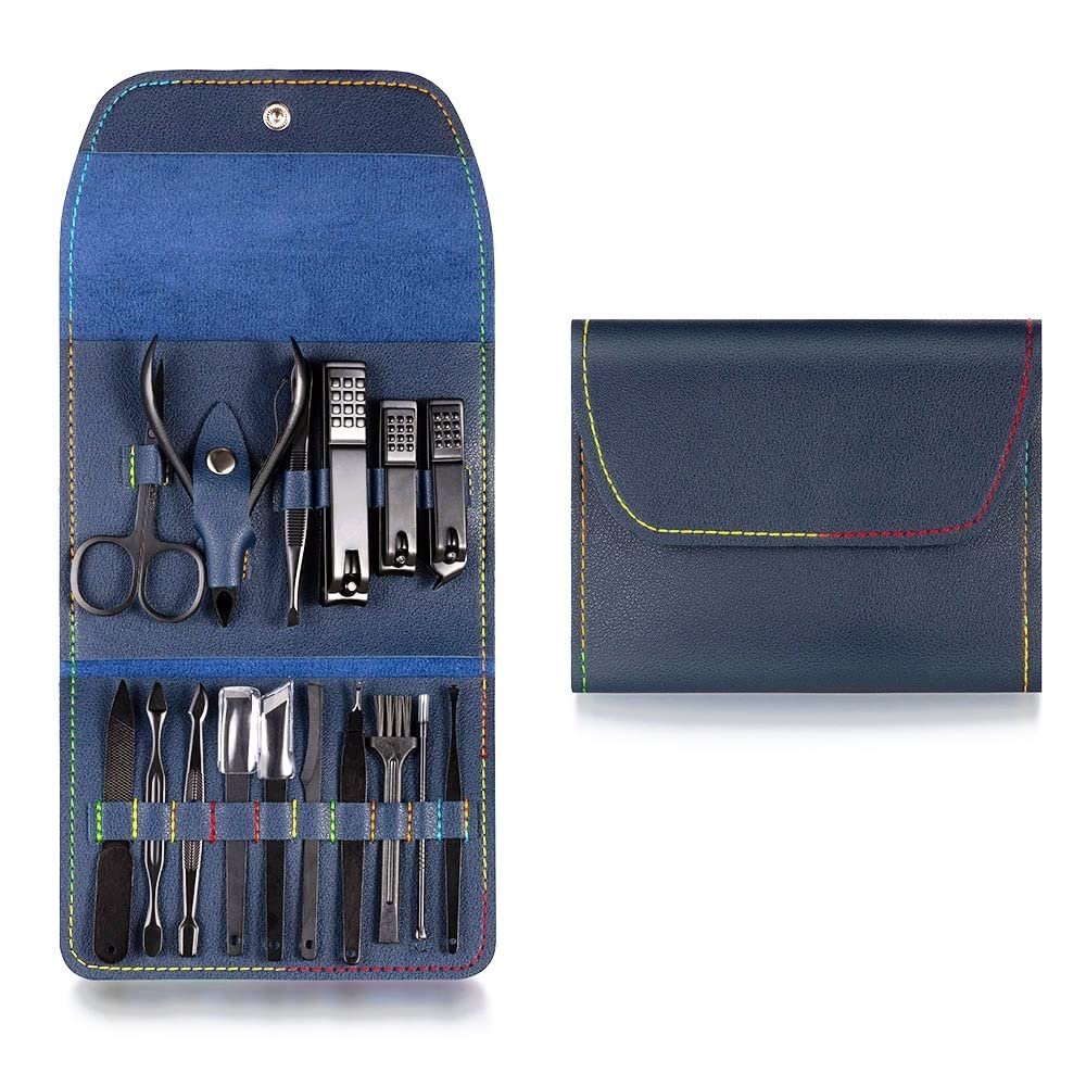 COOVS Manicure Set Nail Clipper Stainless Steel Nail Cutter Professional Scissors Set Portable Kit Set for Nails Makeup Grooming Tool (Color : Yellow)