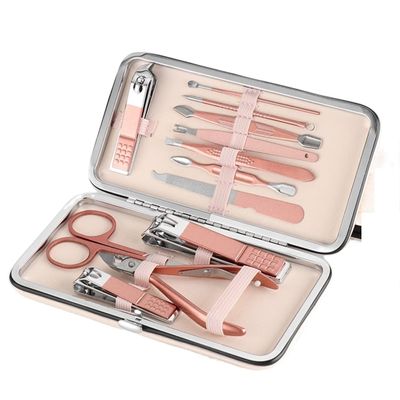 COOVS 18Pcs Stainless Steel Nail Clipper Pedicure Set with Scissor Tweezer Professional Manicure Tools Nail Supplies Dropship (Color : 12pcs)