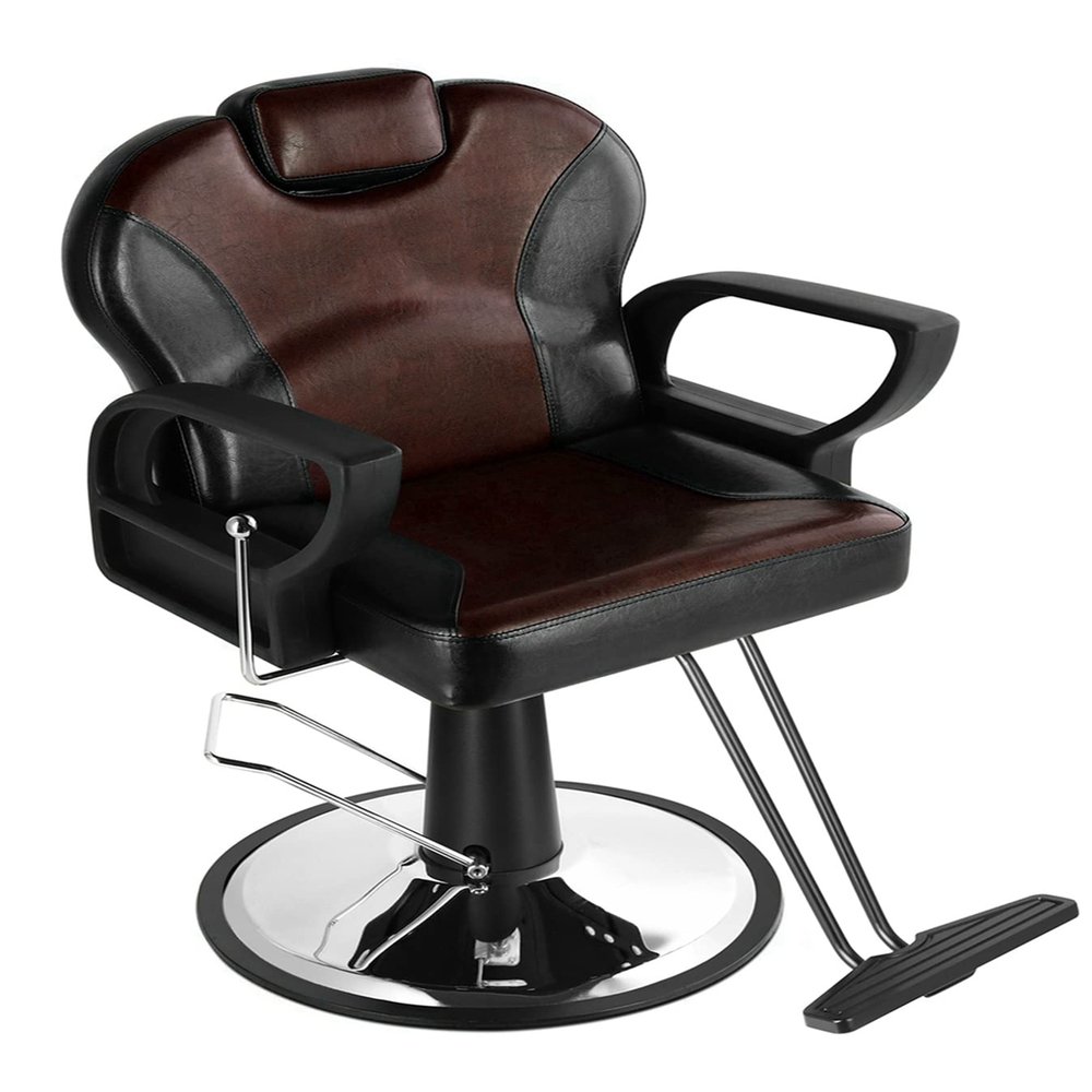 Beautystyle Reclining Barber Chair with Headrest Hydraulic Heavy Duty Salon Hair Stylist Chair for Barber Shop