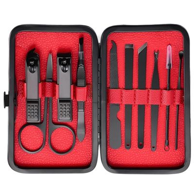 COOVS 7-18pcs Nail Clipper Set Scissors Tweezer Knife Manicure Cutter Nail Art Pedicure Manicure Tools (Color : 10pcs)