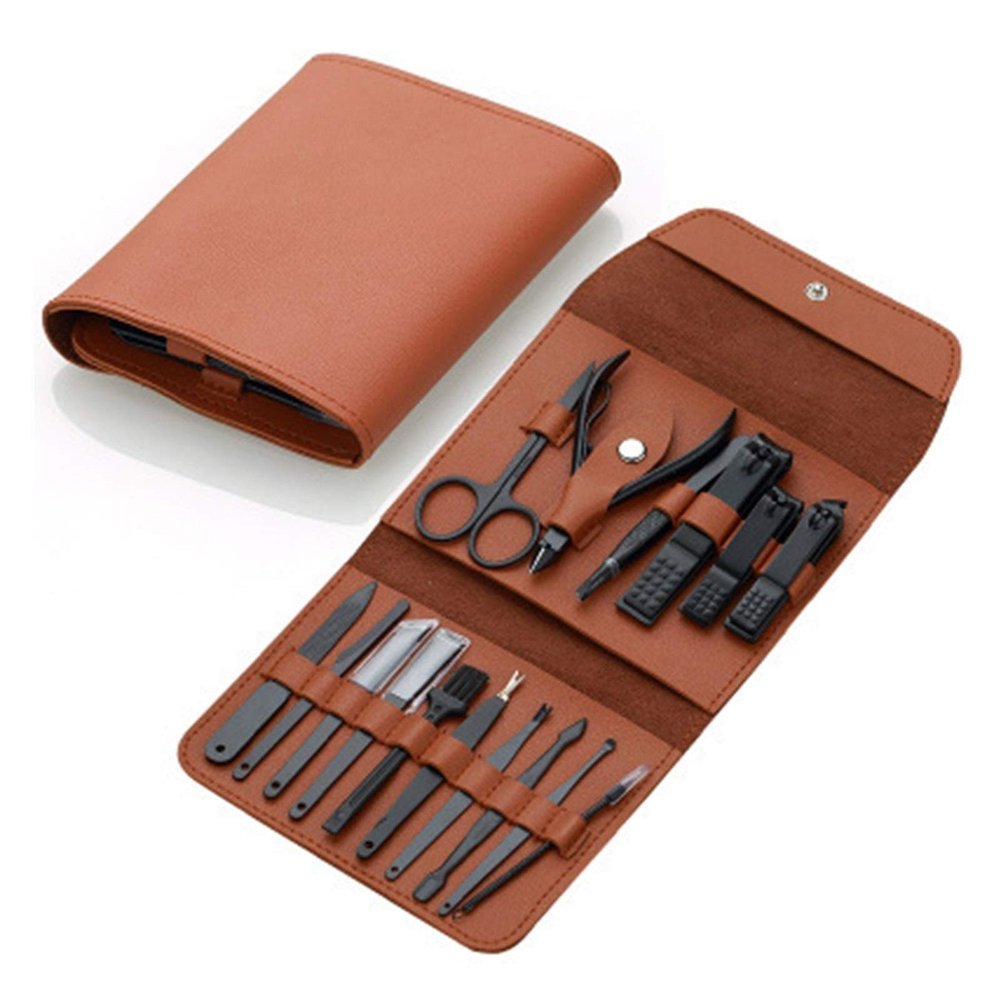 COOVS 16 Pieces Professional Stainless Steel Nail Nail Clippers Set Nail Manicure Pedicure Tools for Gift Utility 10 Pieces (Color : 16 Pieces Grown)