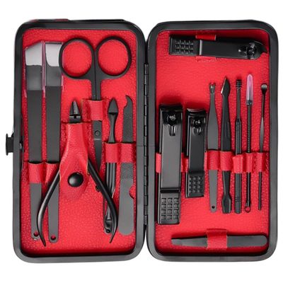 COOVS 7-18pcs Nail Clipper Set Scissors Tweezer Knife Manicure Cutter Nail Art Pedicure Manicure Tools (Color : 15 2)