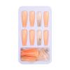 COOVS Full Cover False Nails French Long Ballet Detachable Fake Nails Matte Shiny Flame Fake Nail Glitter Gold Line Manicure Decor (Color : 24pcs-02) view 1